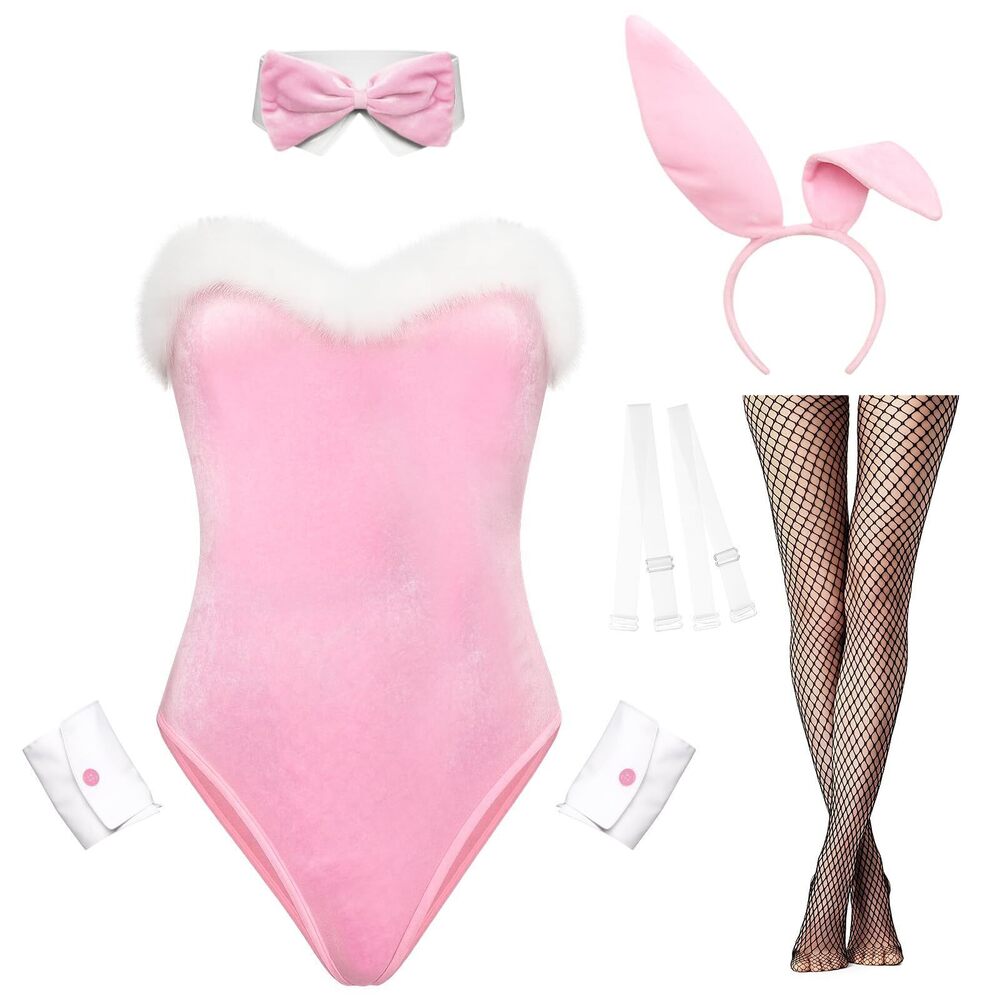 9662 Lingerie Set Sexy - 7 Piece Bunny Costume One Piece Teddy Bodysuit